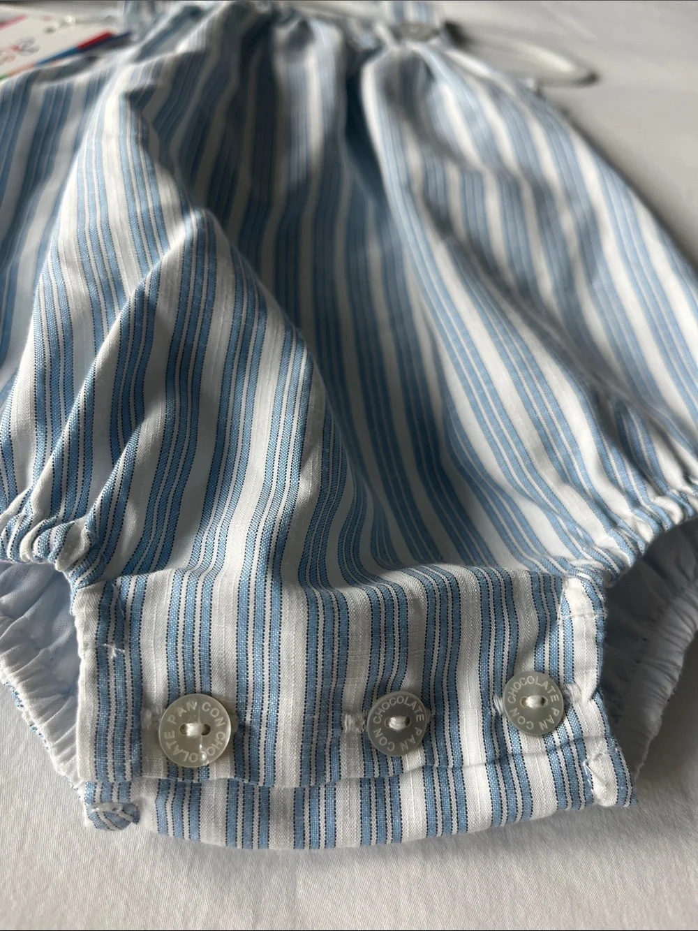 Blue Stripe Baby Bubble Romper by